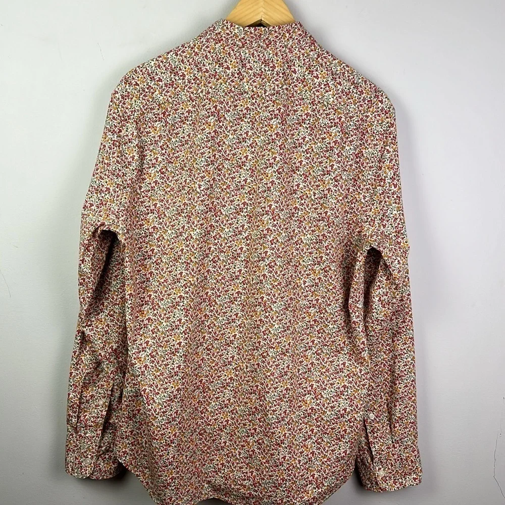 J. Crew Men Ditzy Floral Print Long Sleeve Button Down Lg Shirt Slim Flex Washed